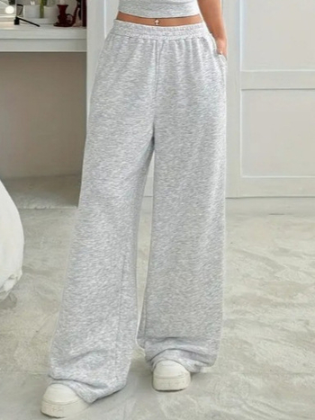 Дамски повседневни панталони с висок талия и прав крак, плътна полиестерна материя, зимна колекция 2025, европейски стил