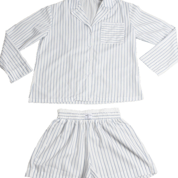 Σετ πιτζάμες: μακρυμάνικη μπλούζα και κοντές παντελόνες, πολυεστέρας, λεπτό ύφασμα, 121–140 g/m², βασικό/φρέσκο στυλ (πολυεστέρας; λεπτό ύφασμα; 121–140 g/m²; μακρυμάνικος; κοντές παντελόνες)