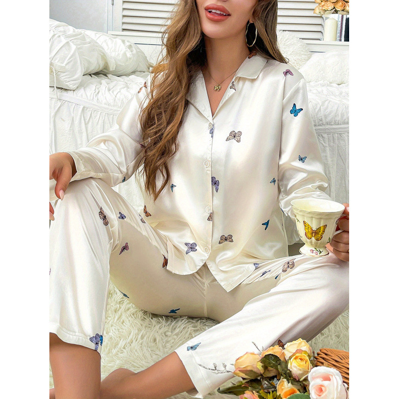 Pidžama od neelastičnog materijala, elegantni osnovni stil, srednja težina 141–160 g/m², pogodna za jesen