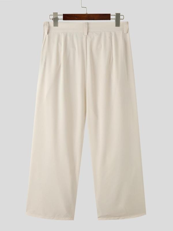 Muške casual hlače, visoki pojas, ravni kroj, skraćena duljina, vlakna bambusa