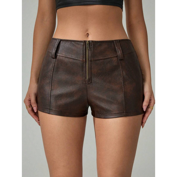 Γυναικείοι σορτς από βαμβάκι με CVC, μήκος εννιά δεκάτων, άνετη γραμμή, ήπια ελαστικότητα