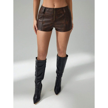 Γυναικείοι σορτς από βαμβάκι με CVC, μήκος εννιά δεκάτων, άνετη γραμμή, ήπια ελαστικότητα