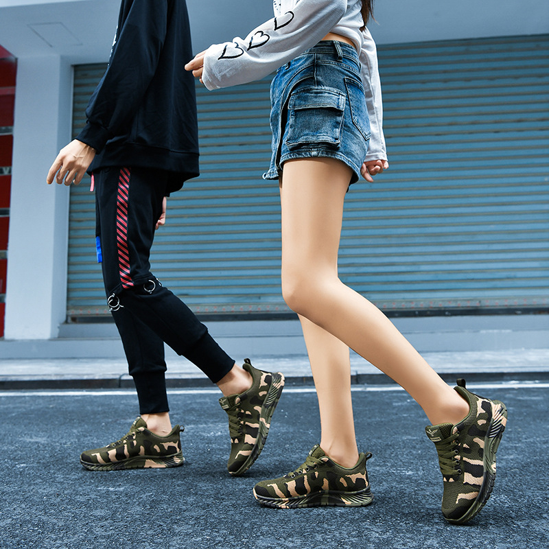 Unisex εξωτερικά παπούτσια εργασίας με καμουφλαρισμένο πλέγμα, αντιολισθητική καουτσούκ σόλα, μπροστινό κορδόνι, αναπνεύσιμος EVA πάτος