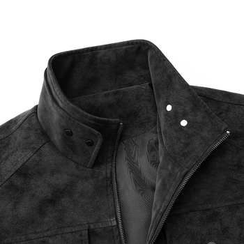 Jaka ar noņemamu kapuci, Corduroy audums, galvenais materiāls: trušu kažokāde, standarta garums, pieguļošs piegriezums – Rudens 2025