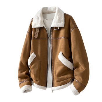 PU ādas jaka – retro stilā, izšūtas detaļas, rāvējslēdzējs, piegriezums