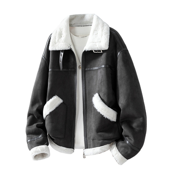 PU δερμάτινο τζάκετ με πέτο – ρετρό έμπνευση, κεντημένα σχέδια, φερμουάρ, εφαρμοστό κόψιμο