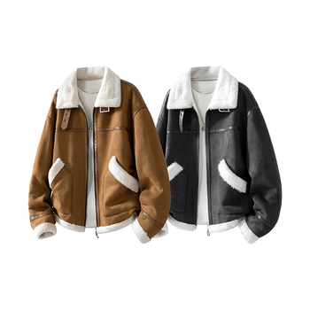 PU δερμάτινο τζάκετ με πέτο – ρετρό έμπνευση, κεντημένα σχέδια, φερμουάρ, εφαρμοστό κόψιμο