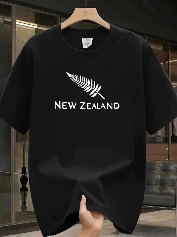 Vīriešu T-krekls ar apļveida kaklu, īsiem piedurknēm, brīvā piegriezuma, digitālā drukāšana ar dabas ainavām uz imitācijas kokvilnas auduma