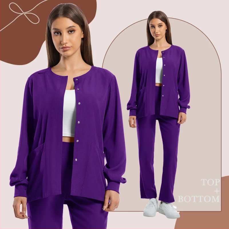 Medicínska súprava unifóriem, V-krk, krátke rukávy, dlhé nohavice, materiál odvádzajúci vlhkosť, polyester-spandex