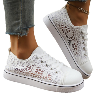 Γυναικεία Αθλητικά Παπούτσια - PU Άνω, Δίκτυο Εσωτερικό, Καουτσούκ Σόλα, Στρογγυλή Μύτη, Κορδόνια Μπροστά