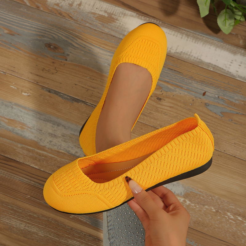 Ženske cipele za vožnju, u korejskom stilu, Fly Knit gornji dio, Slip-On, okrugli vrh, PVC potplat