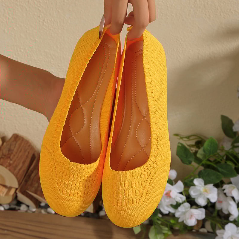 Ženske cipele za vožnju, u korejskom stilu, Fly Knit gornji dio, Slip-On, okrugli vrh, PVC potplat