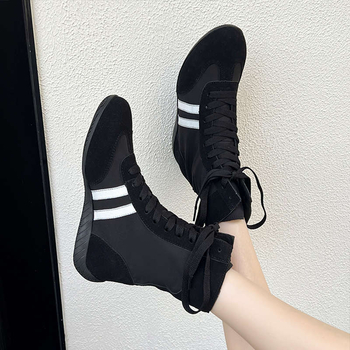 Sieviešu augstās boksa kurpes, vieglas un ērtas, premium sajūta (Augšējais materiāls: Super fiber; Vidējā zole: EVA; Zole: Gumija; Augšējā daļa augstums: Augsts; Aizvērums: Lace up)