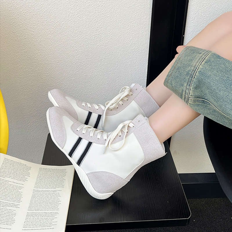 Sieviešu augstās boksa kurpes, vieglas un ērtas, premium sajūta (Augšējais materiāls: Super fiber; Vidējā zole: EVA; Zole: Gumija; Augšējā daļa augstums: Augsts; Aizvērums: Lace up)