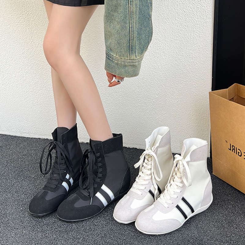 Sieviešu augstās boksa kurpes, vieglas un ērtas, premium sajūta (Augšējais materiāls: Super fiber; Vidējā zole: EVA; Zole: Gumija; Augšējā daļa augstums: Augsts; Aizvērums: Lace up)