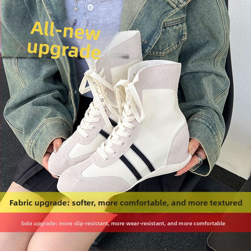 Sieviešu augstās boksa kurpes, vieglas un ērtas, premium sajūta (Augšējais materiāls: Super fiber; Vidējā zole: EVA; Zole: Gumija; Augšējā daļa augstums: Augsts; Aizvērums: Lace up)