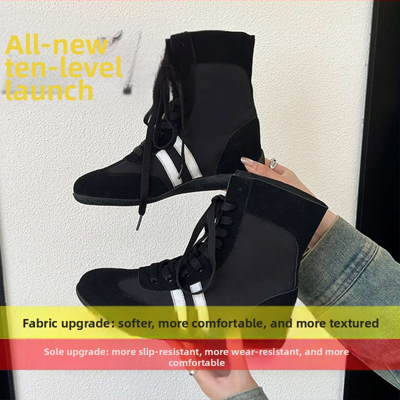 Sieviešu augstās boksa kurpes, vieglas un ērtas, premium sajūta (Augšējais materiāls: Super fiber; Vidējā zole: EVA; Zole: Gumija; Augšējā daļa augstums: Augsts; Aizvērums: Lace up)