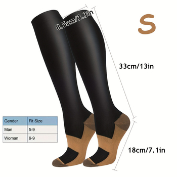 Συμπιεστικές κάλτσες γόνατος με ιόντα χαλκού — σχέδιο επτά σε ένα για αθλητικά και εξωτερικούς χώρους