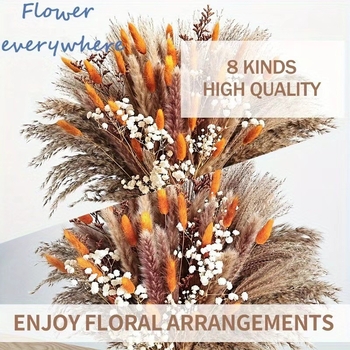 Μπουκέτο αποξηραμένων Pampas λουλουδιών με χόρτο ουράς λαγού — Υλικό: Αποξηραμένα λουλούδια; Κωδικός προϊόντος: pampas041; Διαφορετικότητα: 28799022379; Μάρκα: Yunnan Huiyun Flowers