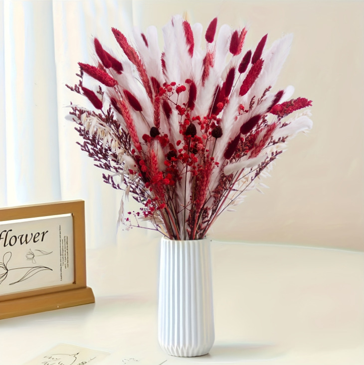 Μπουκέτο αποξηραμένων Pampas λουλουδιών με χόρτο ουράς λαγού — Υλικό: Αποξηραμένα λουλούδια; Κωδικός προϊόντος: pampas041; Διαφορετικότητα: 28799022379; Μάρκα: Yunnan Huiyun Flowers