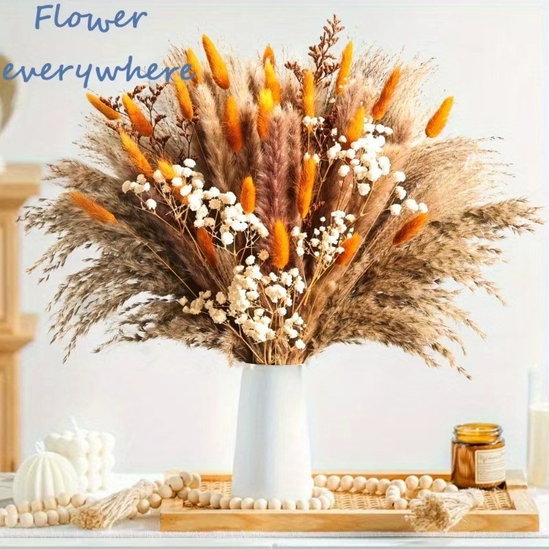 Μπουκέτο αποξηραμένων Pampas λουλουδιών με χόρτο ουράς λαγού — Υλικό: Αποξηραμένα λουλούδια; Κωδικός προϊόντος: pampas041; Διαφορετικότητα: 28799022379; Μάρκα: Yunnan Huiyun Flowers