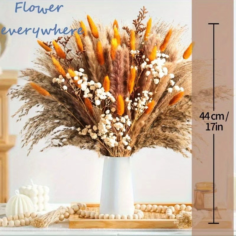 Μπουκέτο αποξηραμένων Pampas λουλουδιών με χόρτο ουράς λαγού — Υλικό: Αποξηραμένα λουλούδια; Κωδικός προϊόντος: pampas041; Διαφορετικότητα: 28799022379; Μάρκα: Yunnan Huiyun Flowers