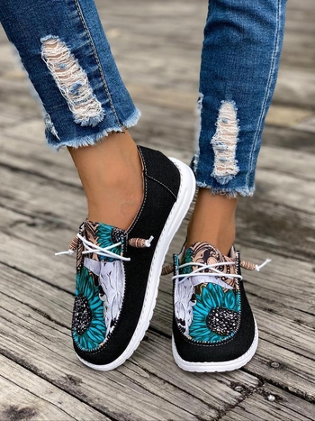 Γυναικείες sneakers με επάνω από ραφία, ριγέ μοτίβο, χωρίς προστασία δακτύλων, 0–1 cm ύψος φτέρνας, rocker σόλα