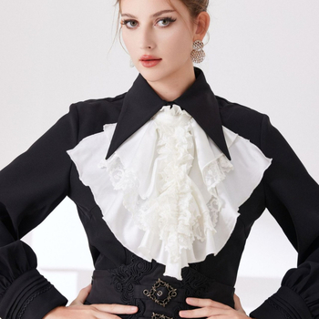 Jabot ovratnik od šifona, podstava od poliestera, europski retro stil, širina 50 cm, cosplay dodatak