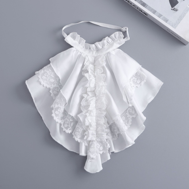 Jabot ovratnik od šifona, podstava od poliestera, europski retro stil, širina 50 cm, cosplay dodatak