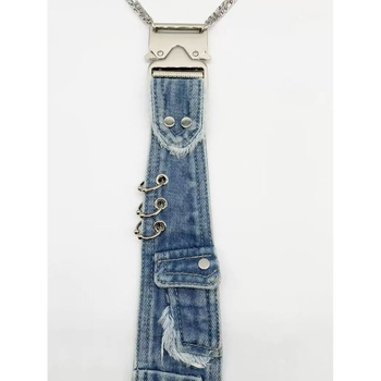 Унисекс вратовръзка с цвете за яка и детайл от пънк верига (Материал: Друг; Форма: Друг; Категория: Вратовръзка; Стил: Унисекс)