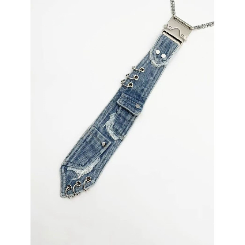 Унисекс вратовръзка с цвете за яка и детайл от пънк верига (Материал: Друг; Форма: Друг; Категория: Вратовръзка; Стил: Унисекс)