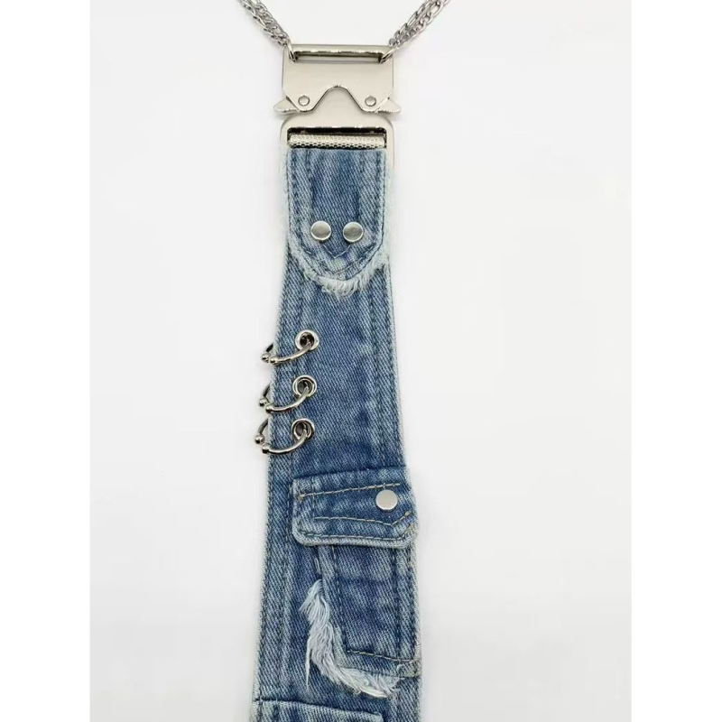 Унисекс вратовръзка с цвете за яка и детайл от пънк верига (Материал: Друг; Форма: Друг; Категория: Вратовръзка; Стил: Унисекс)