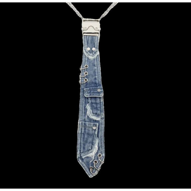 Унисекс вратовръзка с цвете за яка и детайл от пънк верига (Материал: Друг; Форма: Друг; Категория: Вратовръзка; Стил: Унисекс)