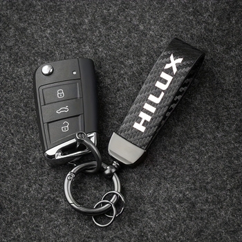 Raktų dangtelis Toyota Hilux Prado modeliams – ultrafininė pluošto oda, anglies pluošto tekstūra, minimalistinis stilius, 360° sukimas, pritaikomas