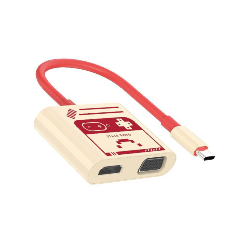 Σταθμός σύνδεσης Type-C USB-C προς HDMI/VGA μετατροπέας, με 1-4 εξόδους, 5 Gbps, Μοντέλο 101040126, Μάρκα JND
