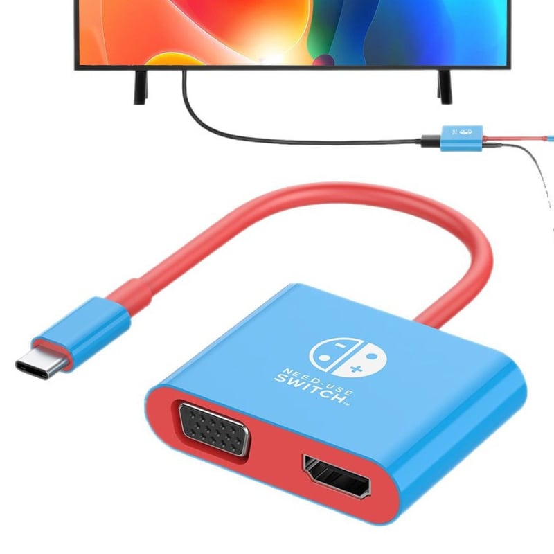 Σταθμός σύνδεσης Type-C USB-C προς HDMI/VGA μετατροπέας, με 1-4 εξόδους, 5 Gbps, Μοντέλο 101040126, Μάρκα JND