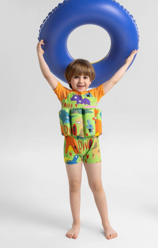 Costum de baie băieți, o piesă, cu flotabilitate, țesătură poliester, 85% poliester, marca Solid Color Sea