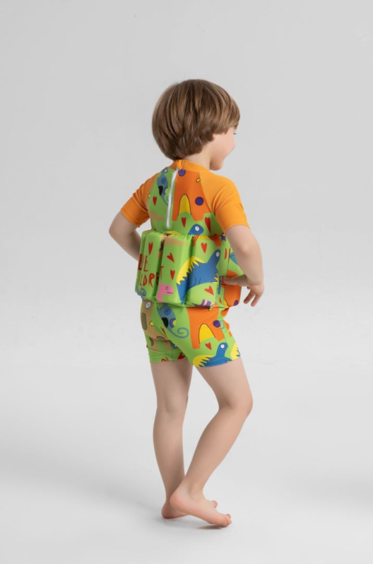Costum de baie băieți, o piesă, cu flotabilitate, țesătură poliester, 85% poliester, marca Solid Color Sea