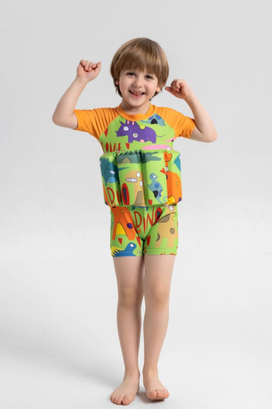 Costum de baie băieți, o piesă, cu flotabilitate, țesătură poliester, 85% poliester, marca Solid Color Sea