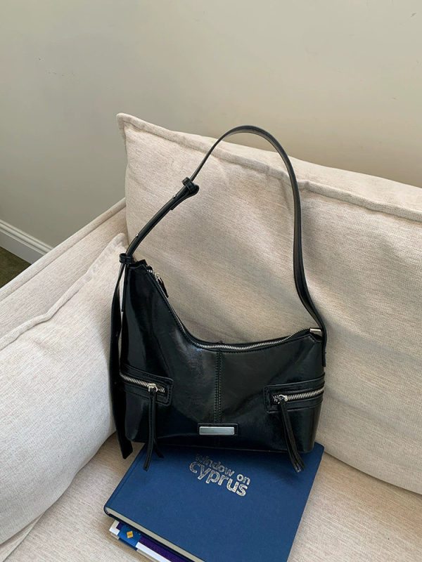 Femi τσάντα ώμου PU σε στυλ Cross-Border Trend, ορθογώνιο σχήμα, κλείσιμο με φερμουάρ, πολυεστερική επένδυση, εσωτερική θήκη με φερμουάρ και θήκη για κινητό