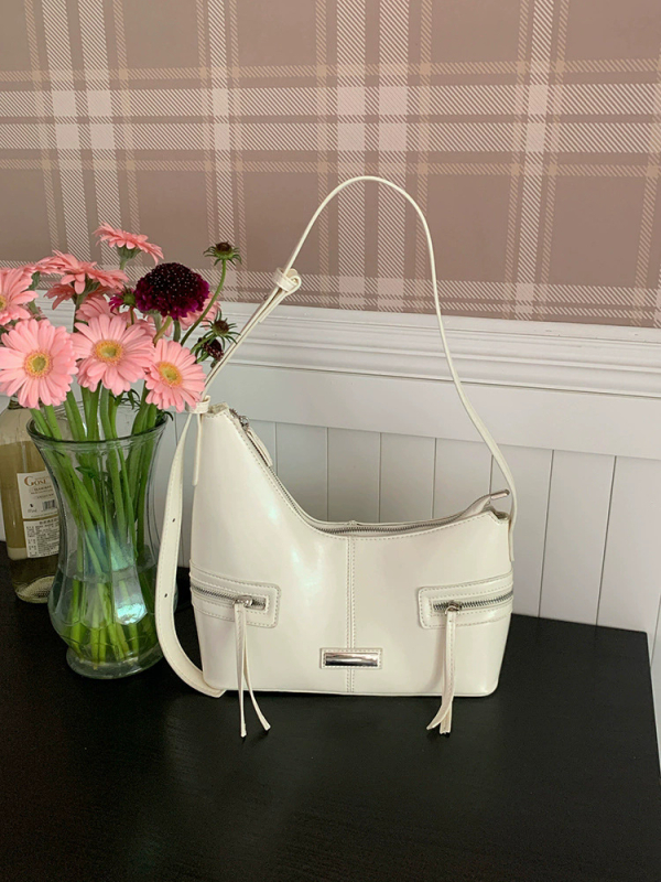 Femi τσάντα ώμου PU σε στυλ Cross-Border Trend, ορθογώνιο σχήμα, κλείσιμο με φερμουάρ, πολυεστερική επένδυση, εσωτερική θήκη με φερμουάρ και θήκη για κινητό