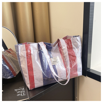 Τσάντα ώμου από PVC με μεγάλη χωρητικότητα, ανθεκτική και ελαφριά (θήκες τηλεφώνου και ταυτότητας, διπλοί ιμάντες, επένδυση πολυεστέρα)