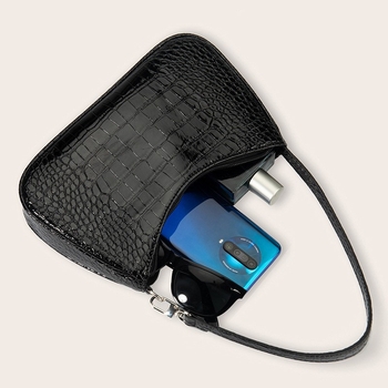 Shijiang PU γυναικεία τσάντα υπό μασχάλη, οριζόντια τετράγωνη μορφή, φερμουάρ, φθινοπωρινή 2021