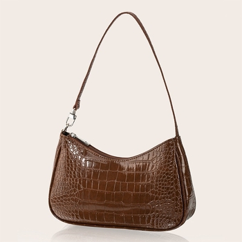 Shijiang PU γυναικεία τσάντα υπό μασχάλη, οριζόντια τετράγωνη μορφή, φερμουάρ, φθινοπωρινή 2021