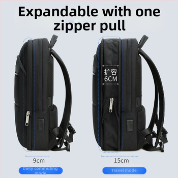 Ανδρική επαγγελματική τσάντα πλάτης για φορητό με δυνατότητα επέκτασης, χωρητικότητα 20–35L, ύφασμα Oxford, για επαγγελματικά ταξίδια