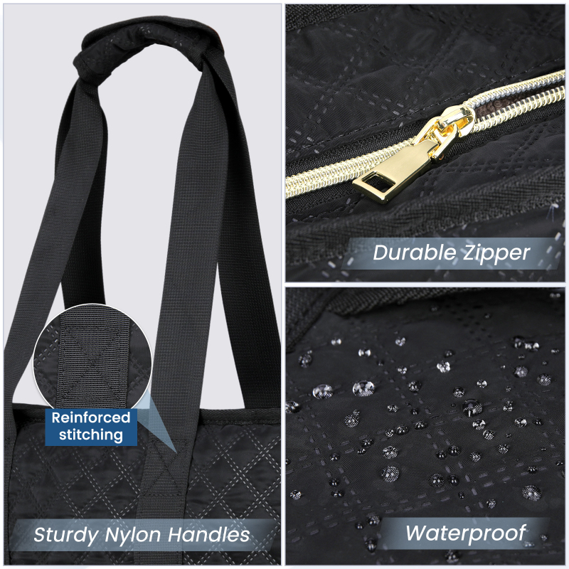 Torba za učiteljicu s dijamantnim kvilom, velika kapaciteta, materijal poliester, unutarnji džepovi, zatvaranje na zip