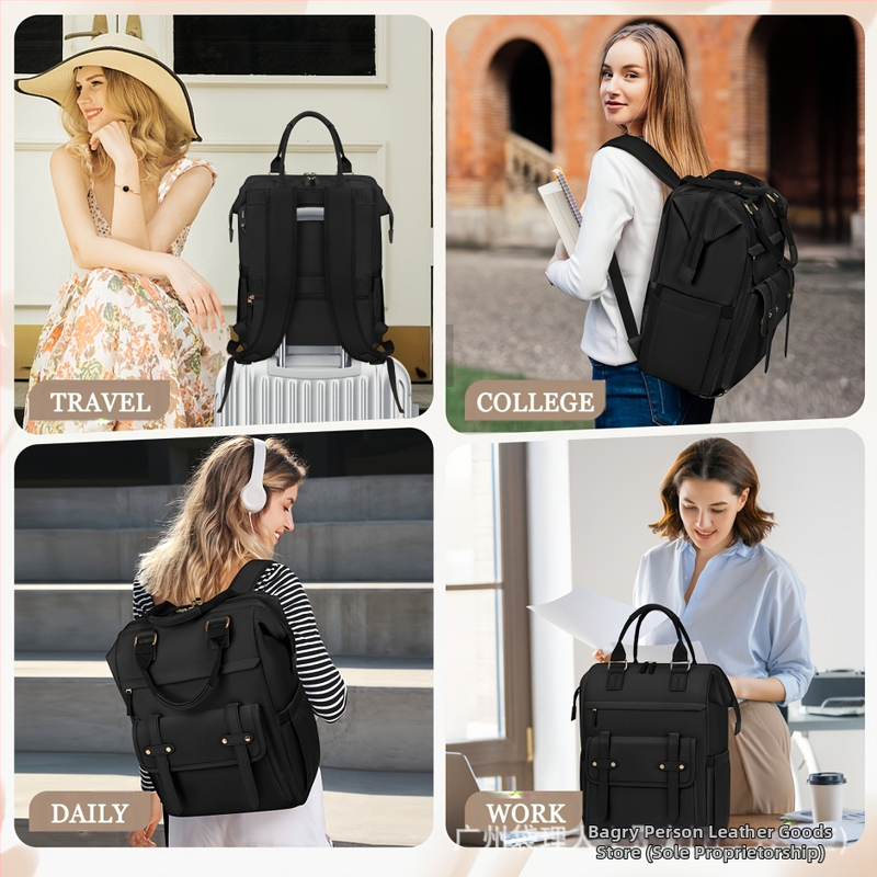 Batoh na notebook – Prírodná koža, koža hovädzieho dobytka vrcholnej triedy, 20–35L, Retro štýl európsko-americký, Na voľný čas a cestovanie