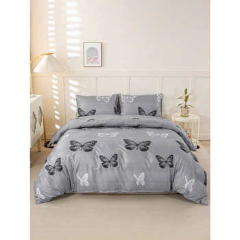 Triju daļu gultasveļas komplekts, ķīmiskas šķiedras, digitālā apdruka, mūsdienīgs minimālists stils, svars 90