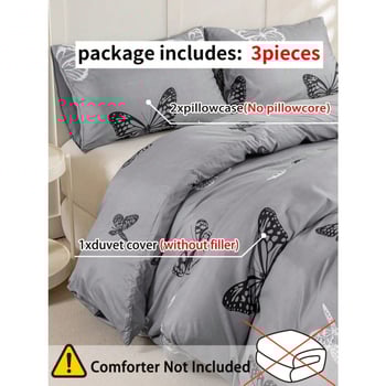 Triju daļu gultasveļas komplekts, ķīmiskas šķiedras, digitālā apdruka, mūsdienīgs minimālists stils, svars 90