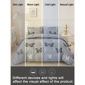 Triju daļu gultasveļas komplekts, ķīmiskas šķiedras, digitālā apdruka, mūsdienīgs minimālists stils, svars 90